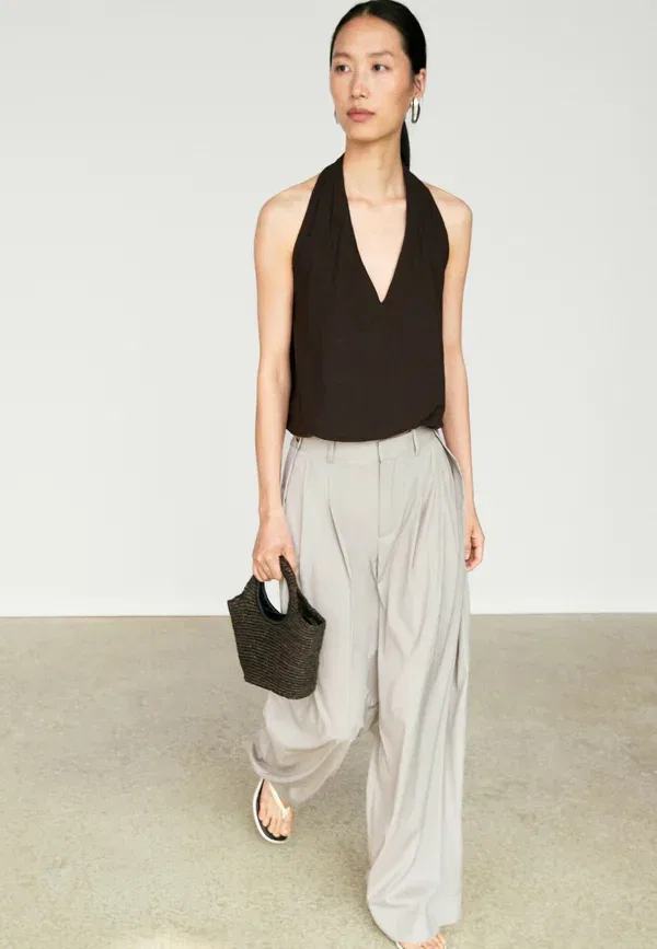 Брюки шерстяные Trousers Massimo Dutti, grey, серый — фото 4