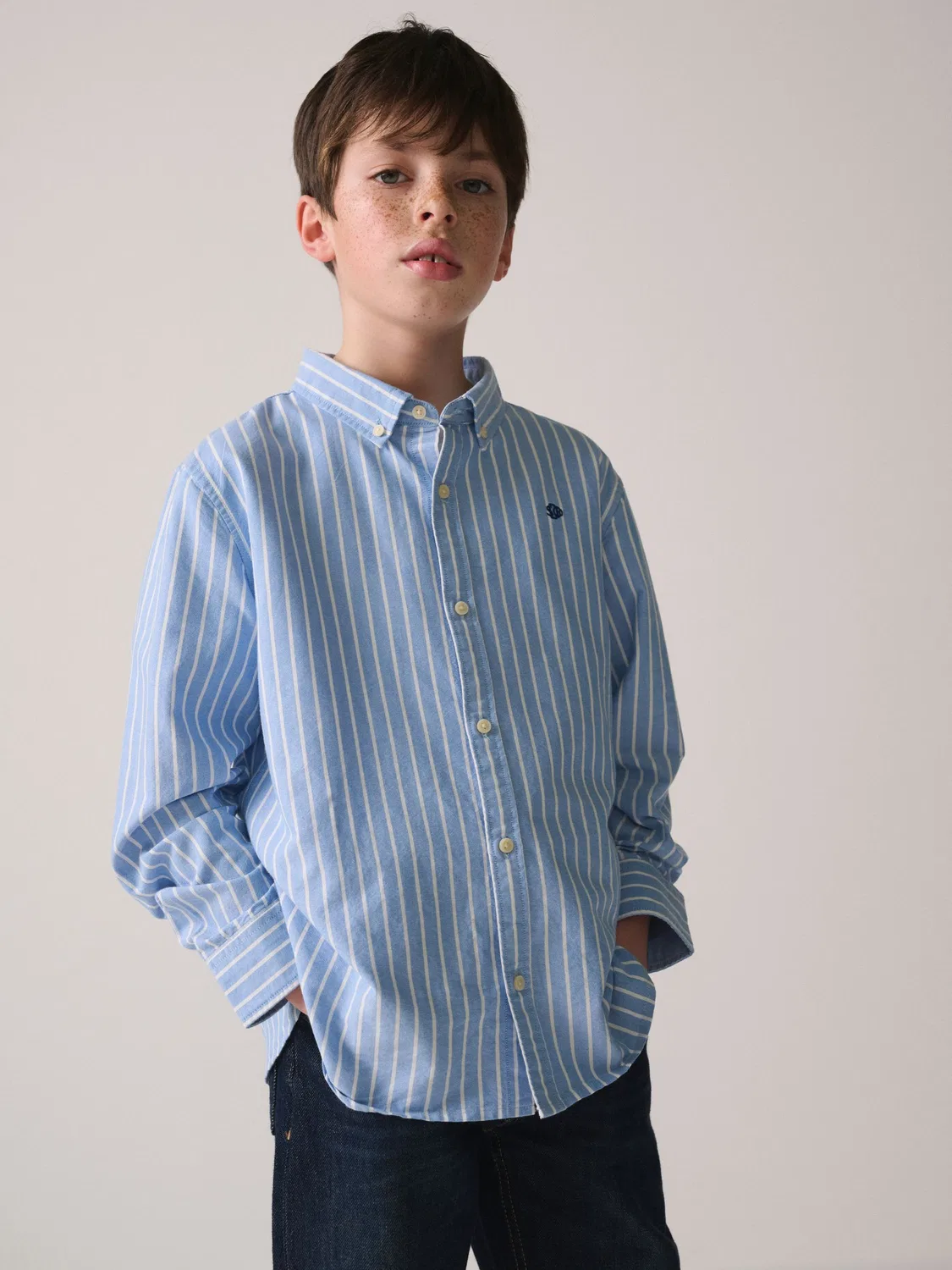 Рубашка с вышивкой Superdry Blue Stripe, Синяя полоска — фото 3