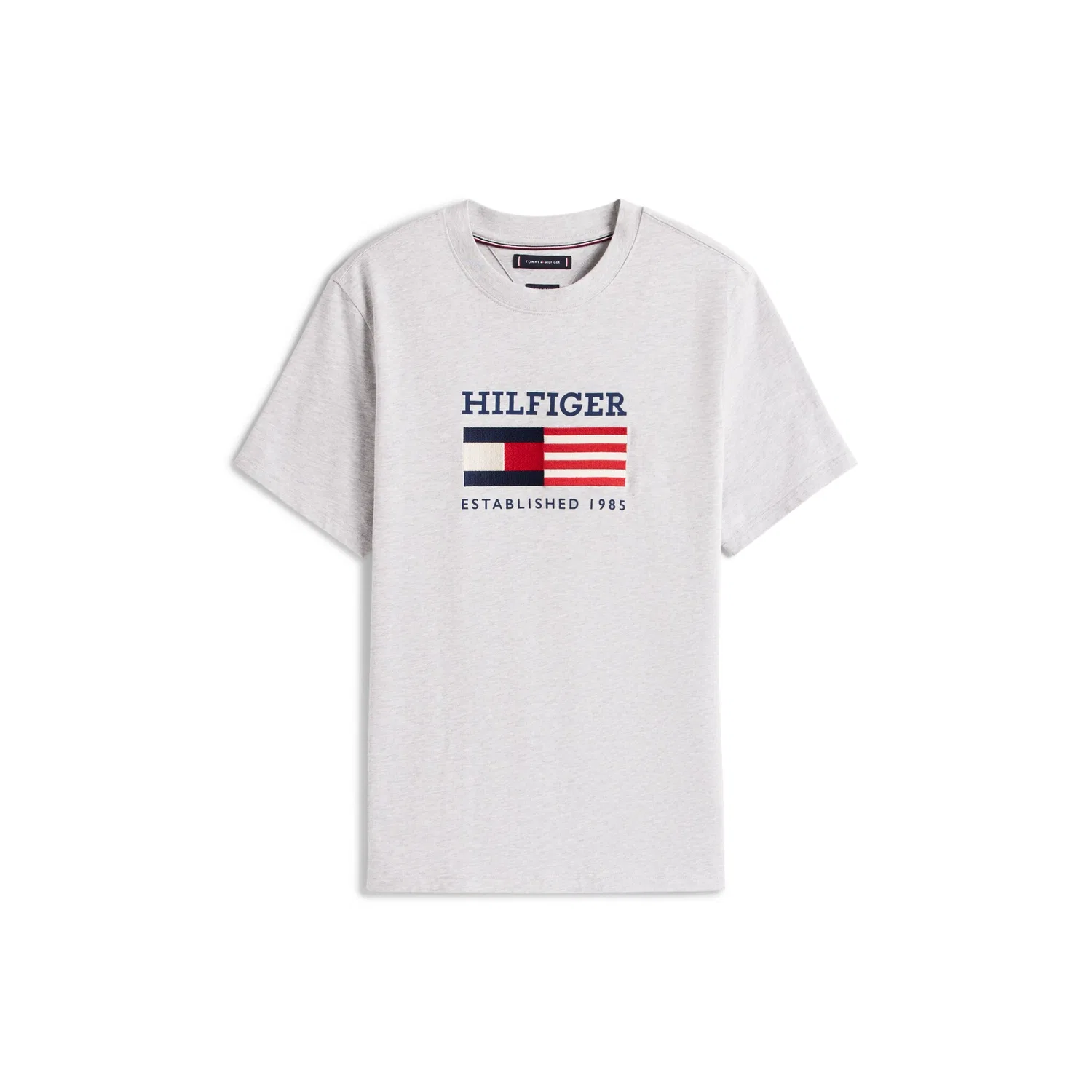 Мужская футболка с вышивкой Americana Monotype Flag Box Tommy Hilfiger, Light Grey Heather — фото 4