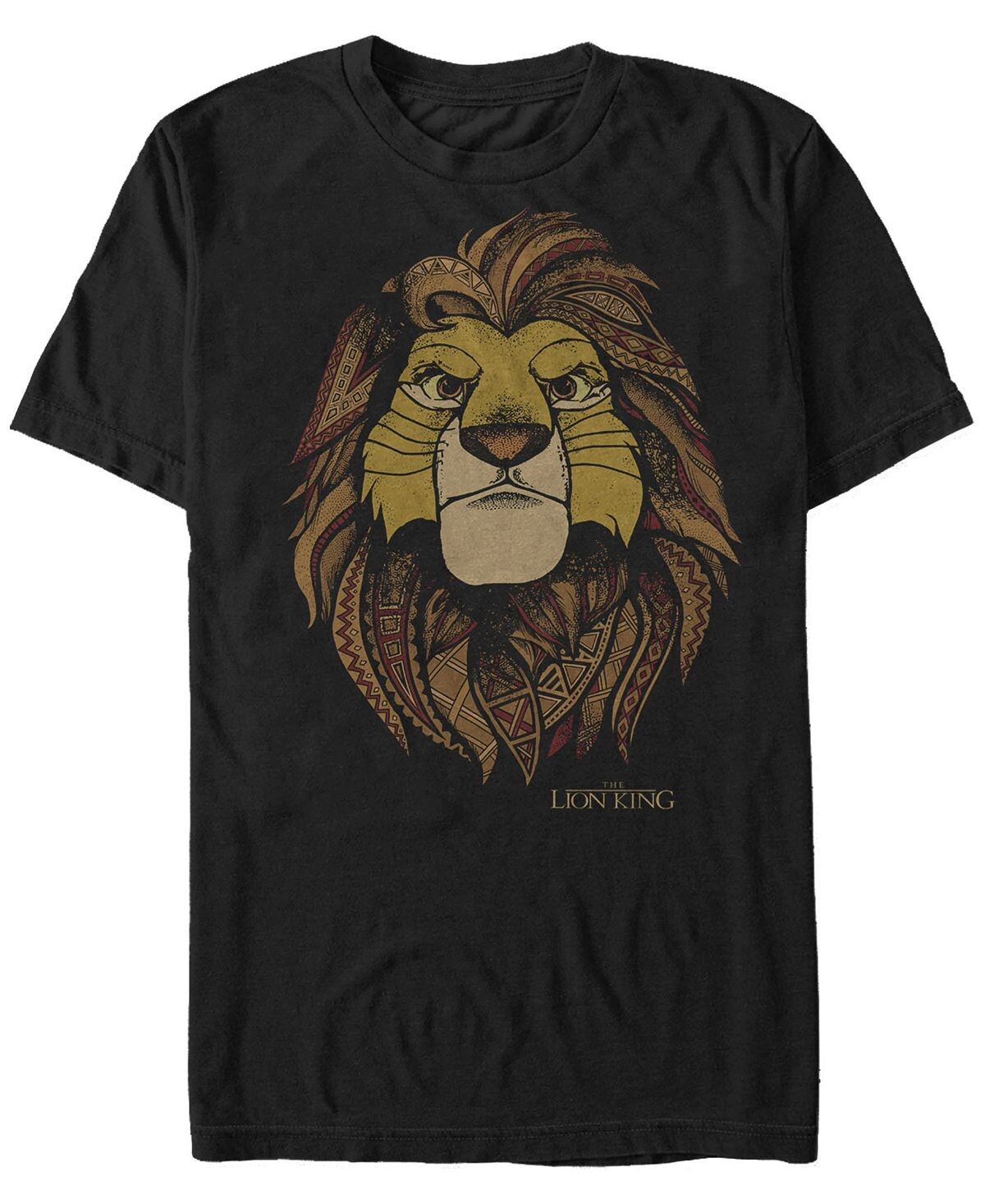 

Мужская футболка с короткими рукавами disney king lion king noble simba Fifth Sun, черный
