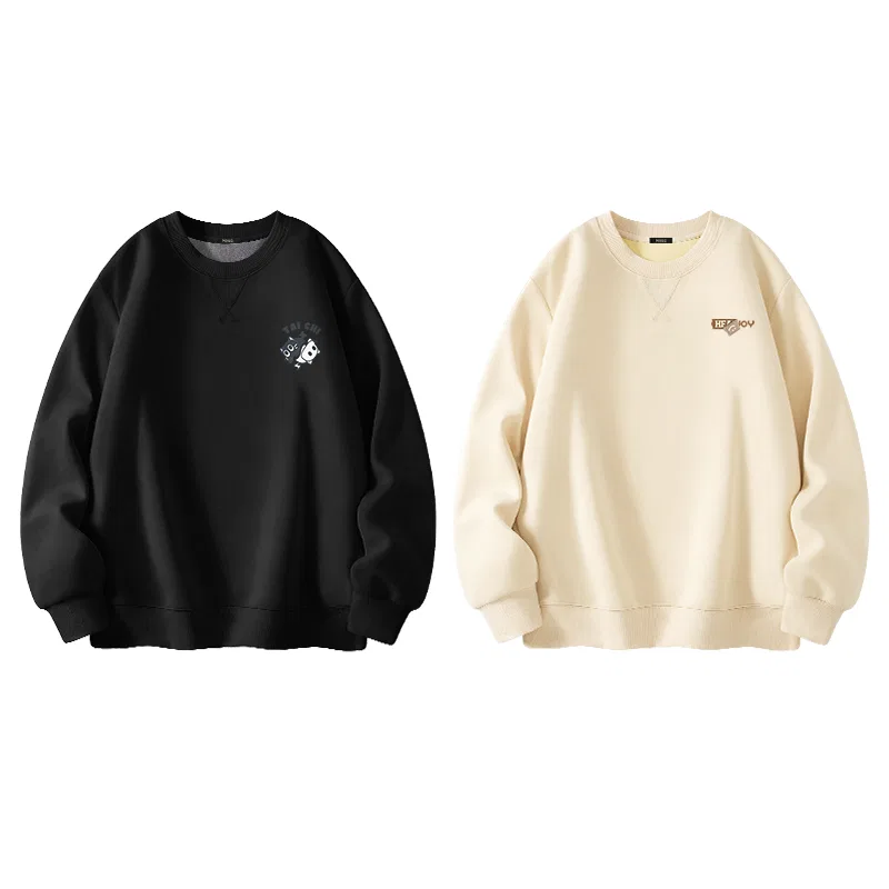 Детский свитшот с принтом MINISO, 2 шт, Black + Light Beige