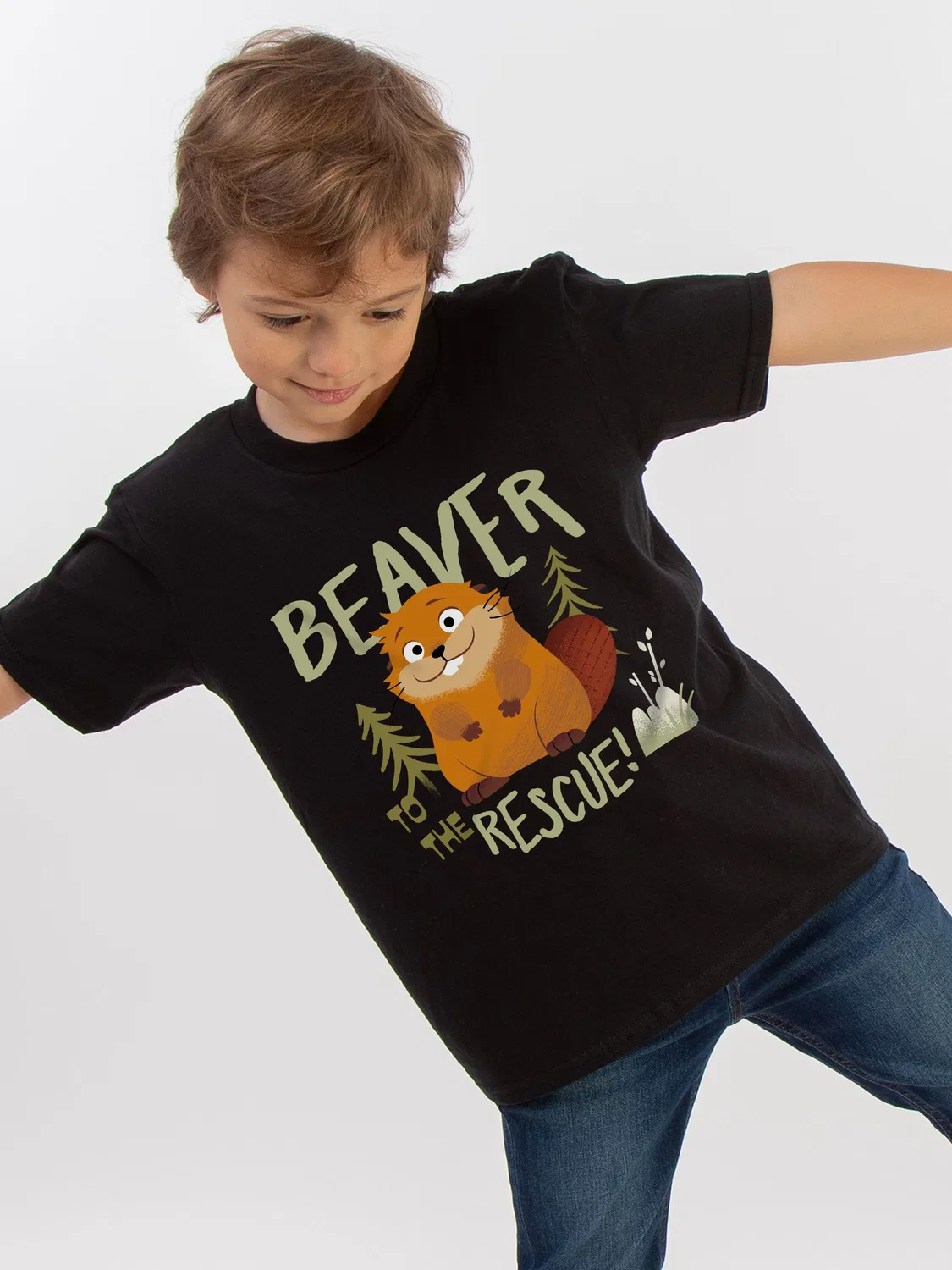 Футболка с принтом Hoppers Beaver To The Rescue Brands In, черный