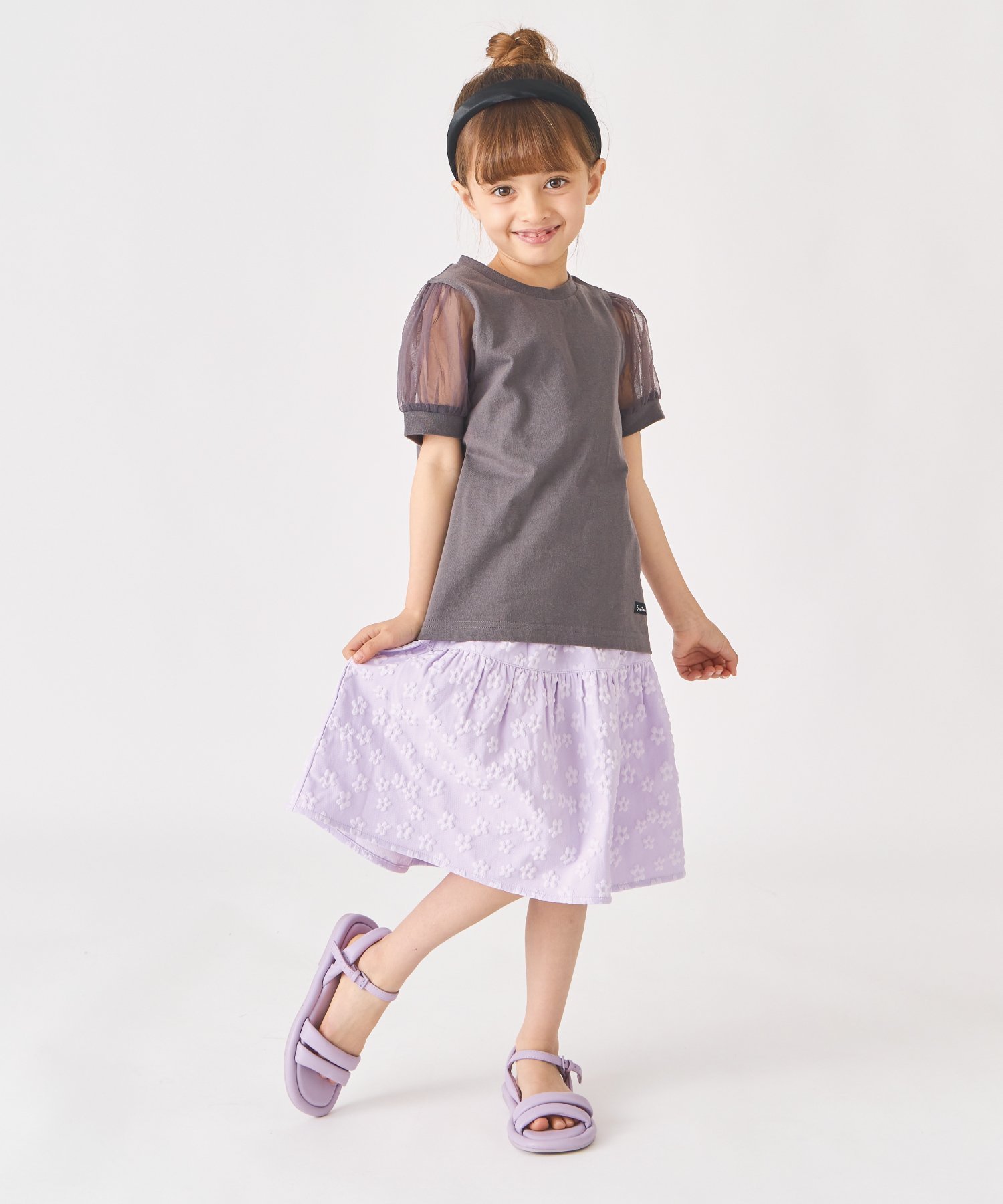 Юбка из жаккардовой ткани с цветочным узором Ever Closet, Lavender — фото 3