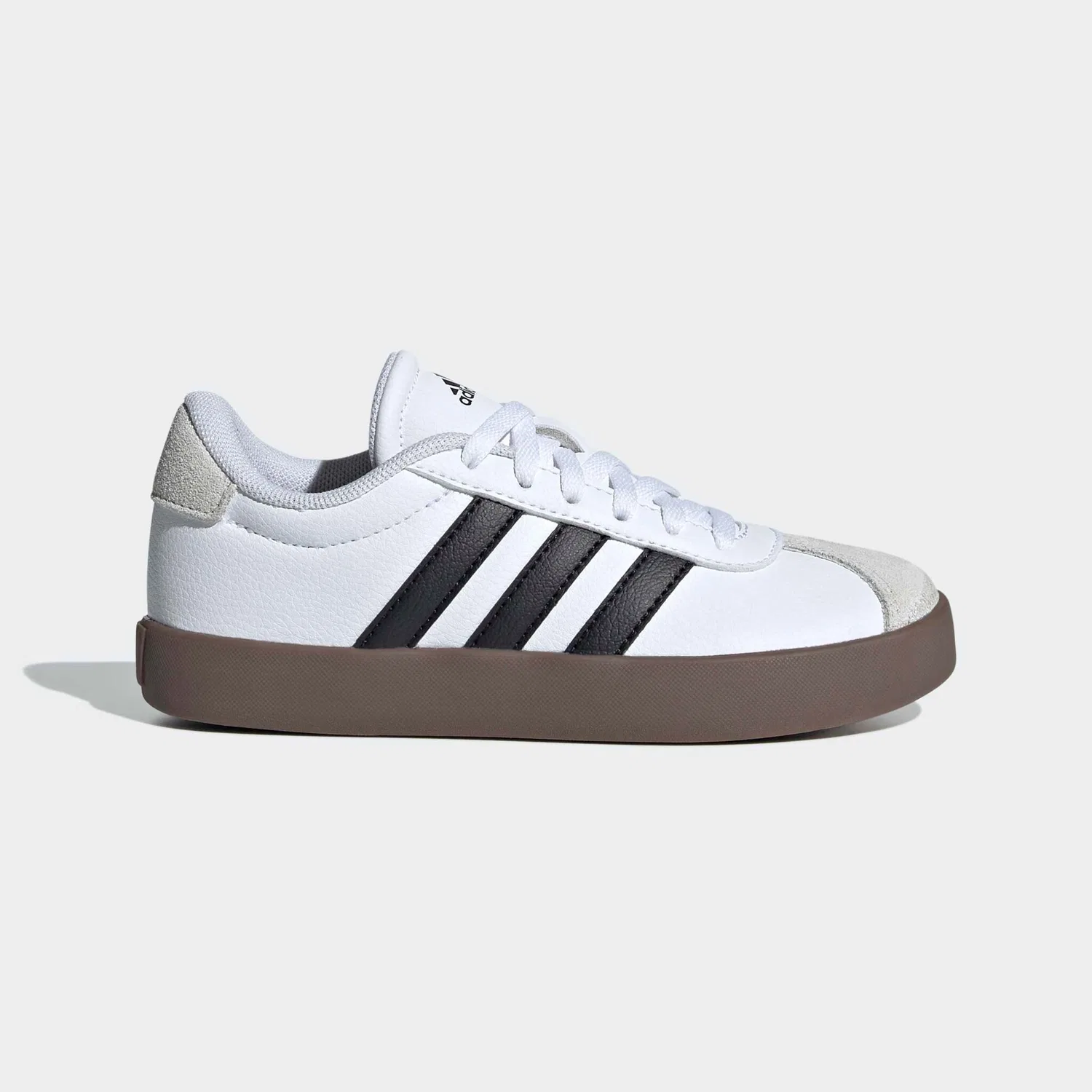Детские кроссовки с замшевым верхом Adidas VL Court 3.0, Cloud White/Core Black/Grey One — фото 2