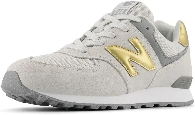 Детские кроссовки на шнуровке 574 V1 New Balance, Grey Matter/Sherbert