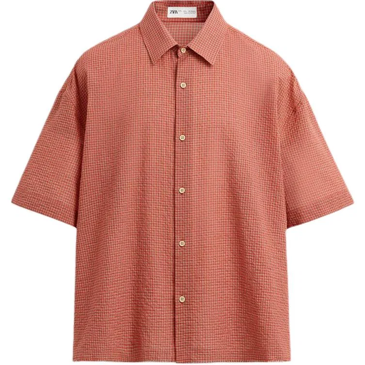 Мужская рубашка с лацканами Red Lapel Moderate ZARA, Red
