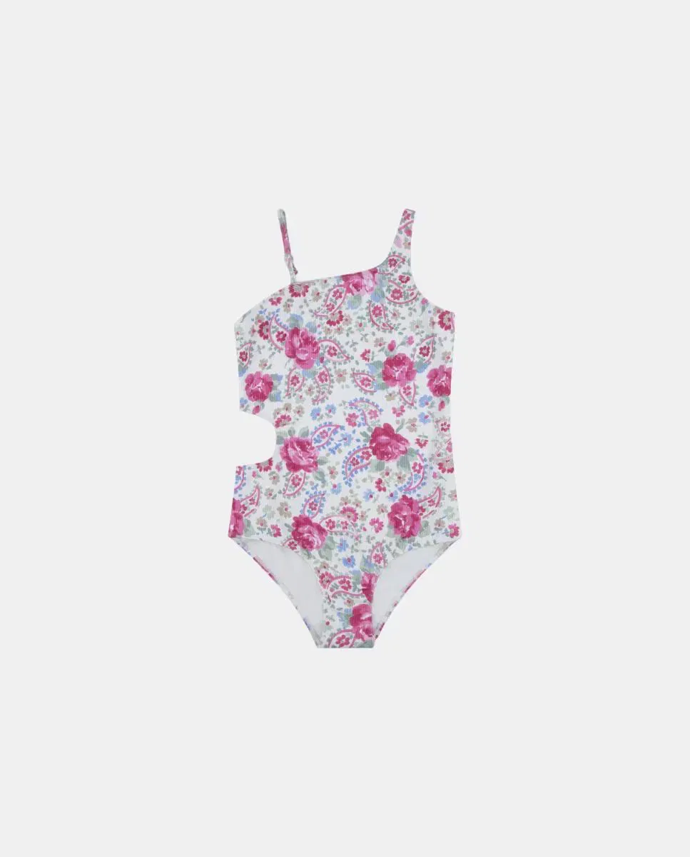 Детский купальник для девочек с асимметричным кроем Abercrombie Kids, Blanco