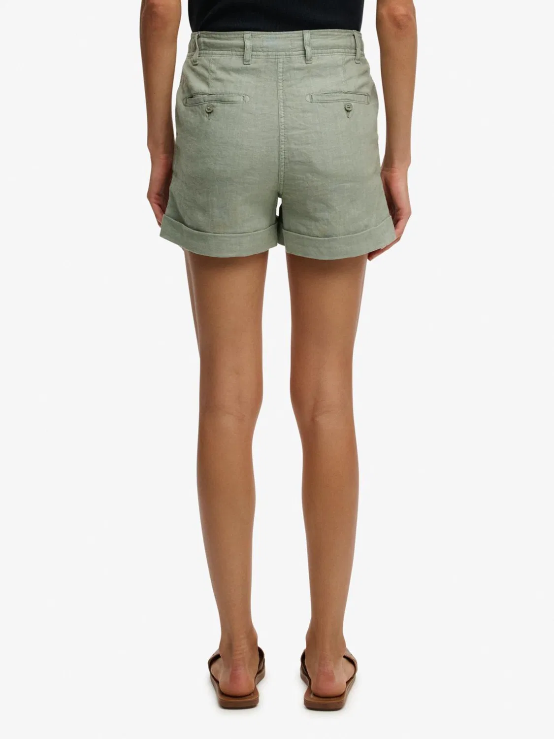 Шорты прямого кроя Superdry Green Mid Rise Superdry, зеленый — фото 3