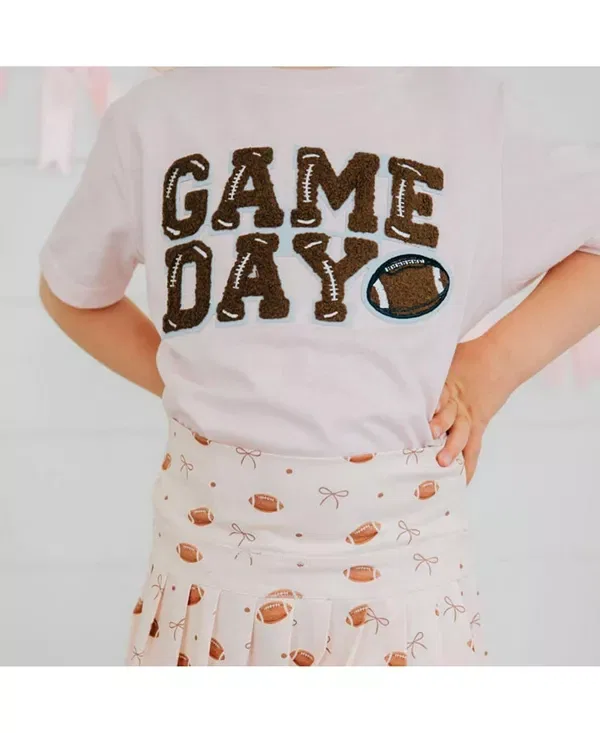 Детская футболка для девочек с патчем Game Day Patch Short Sleeve T-Shirt Sweet Wink, Ballet Pink — фото 3