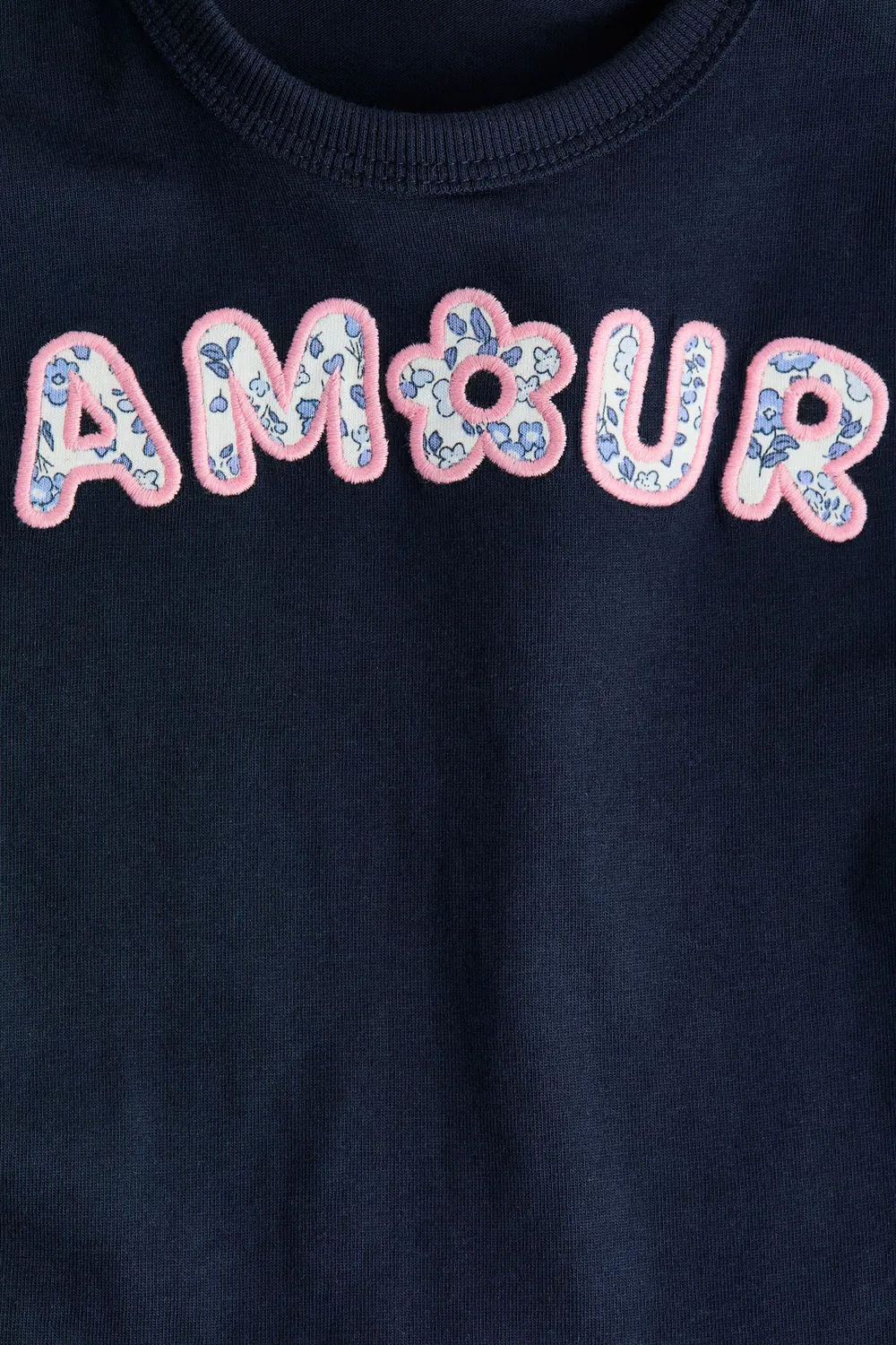 Хлопковая футболка H&M, Marineblau/Amour — фото 2