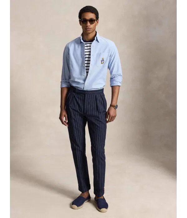 Мужская рубашка с длинным рукавом Regular Fit Camicia Polo Ralph Lauren, Azzurro — фото 2