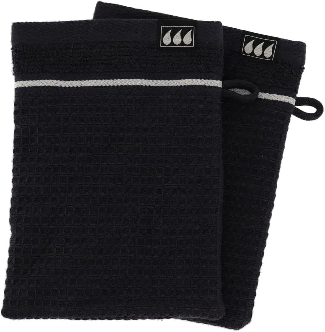 Набор мочалок для лица, 2 шт, 15x21 см, 100% хлопок, Tendance, Black
