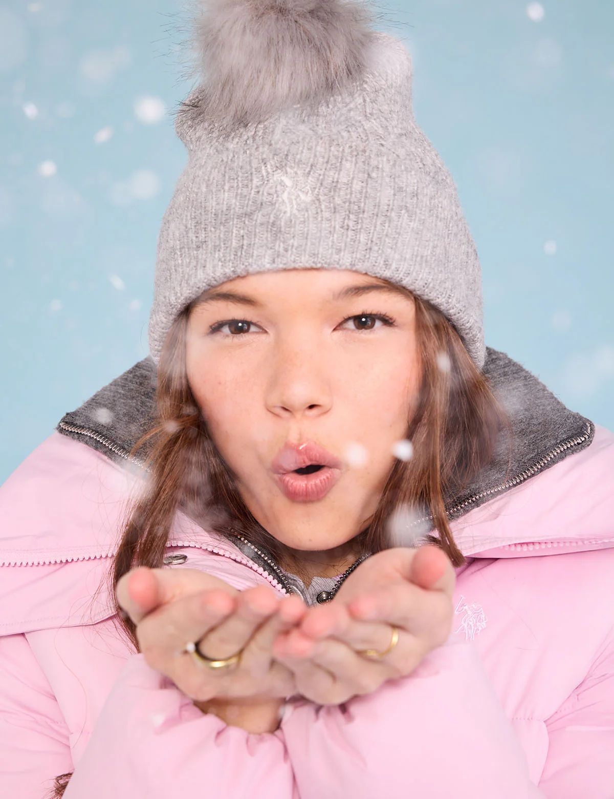 

Шапка U.S. Polo Assn Womens Pom Pom Marled, серый