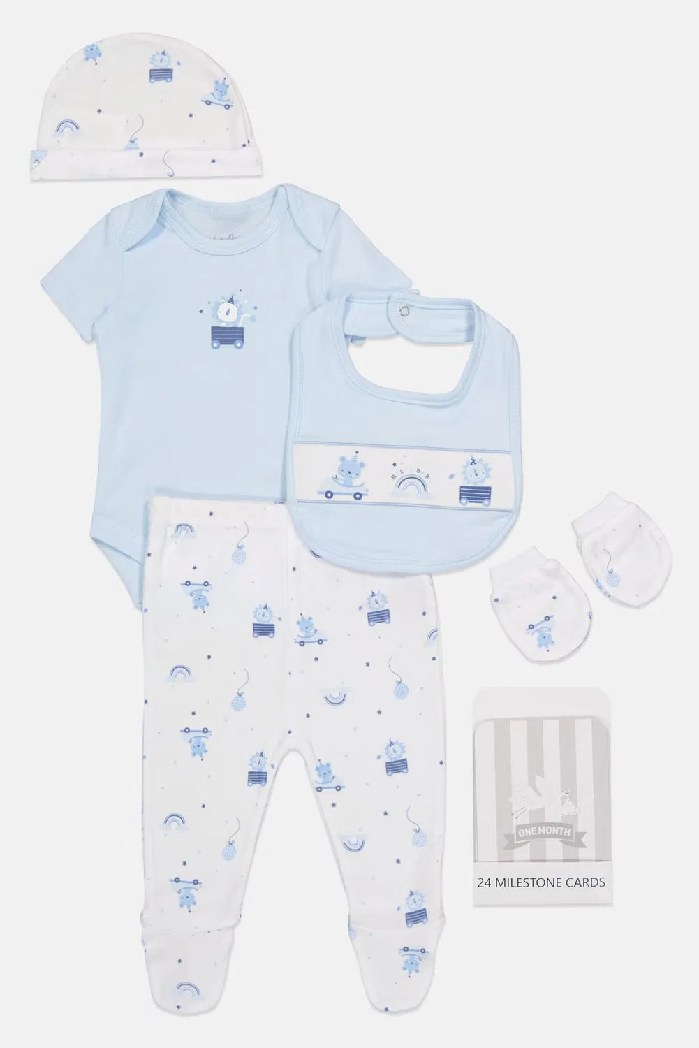 Комплект боди для мальчиков с принтом, 6 предметов, Rock-A-Bye Baby Boutique, разноцветный — фото 4