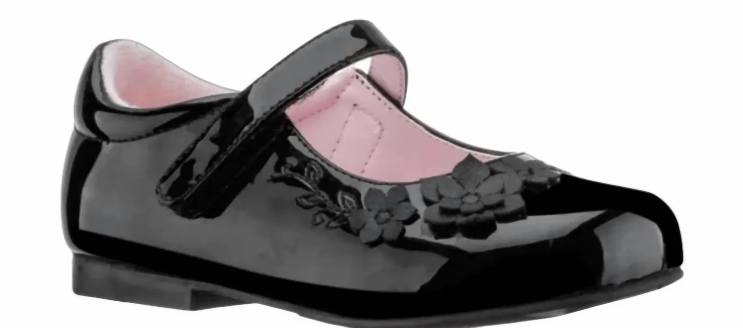 Детские туфли для девочек Мэри Джейн с ремешком Elodee Nina, Black Patent