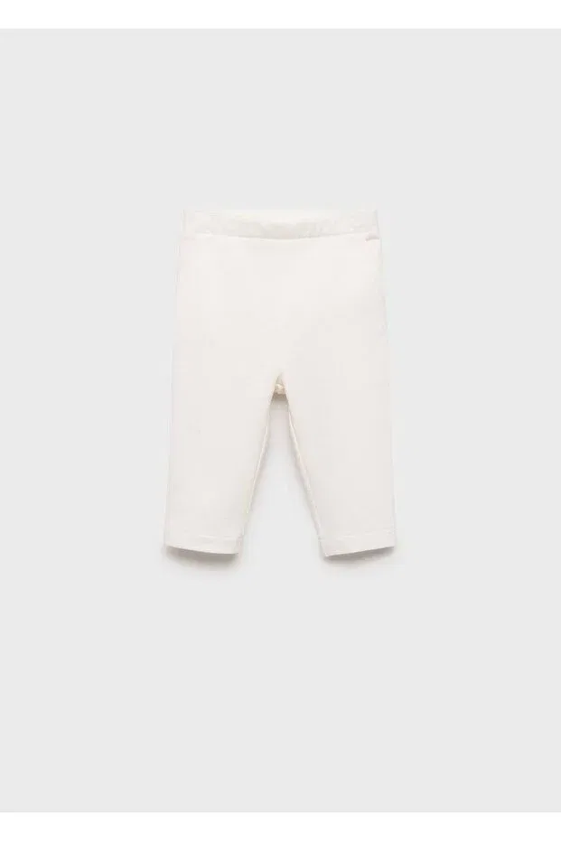 Детские брюки для девочек из трикотажа Jogger knitwear pants Mango Baby, Off White