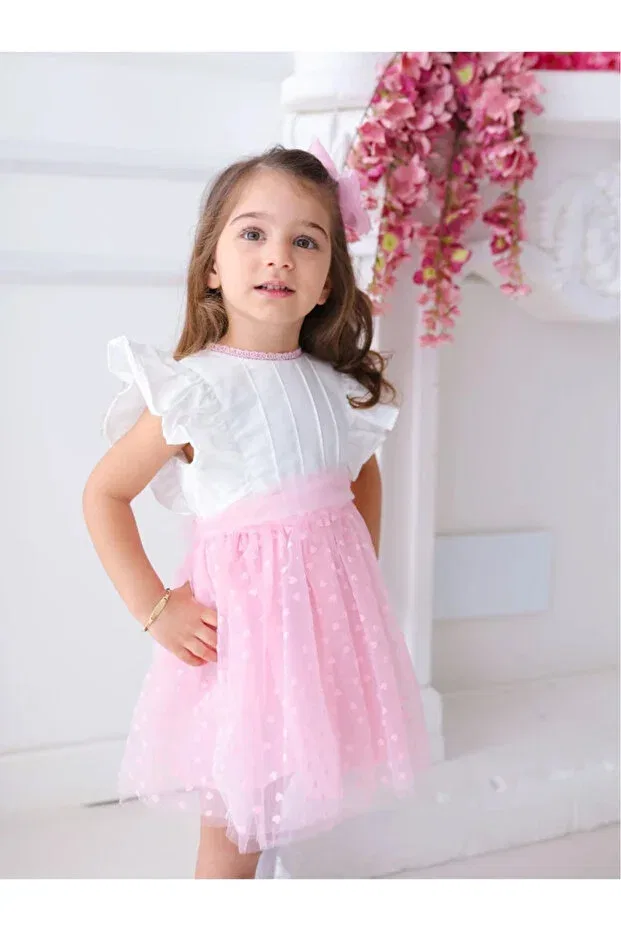 Детское платье для девочек с принтом Heart tutu Aysskids, Pink
