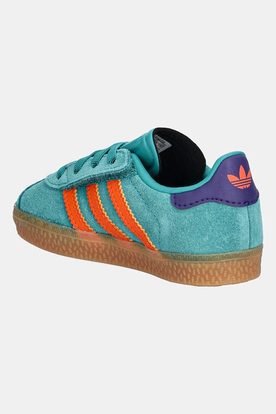 Детские замшевые кроссовки Gazelle Adidas Originals, бирюзовый — фото 3