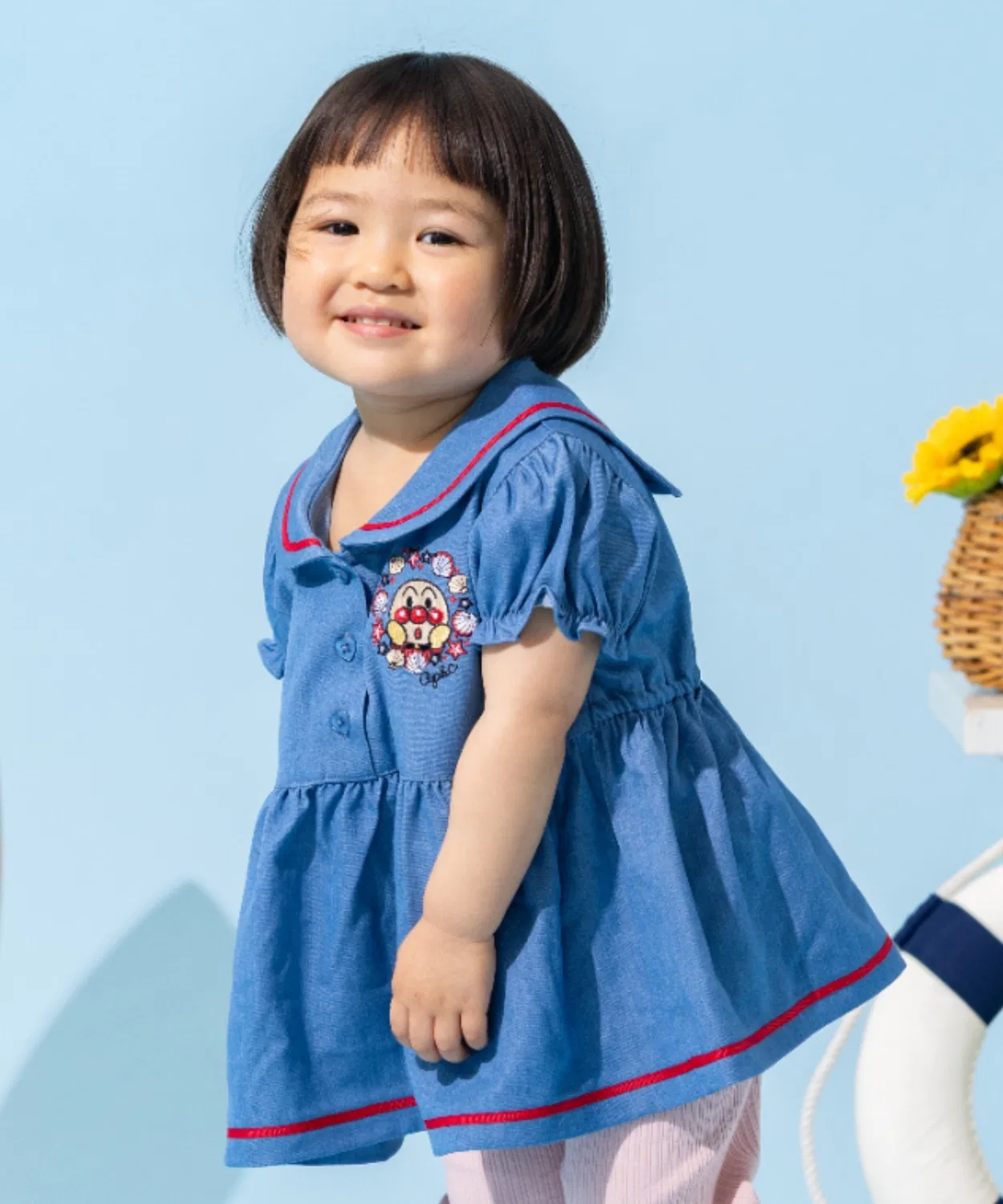 Детская туника с матросским воротником, с паф-рукавами ANPANMAN KIDS COLLECTION, Navy