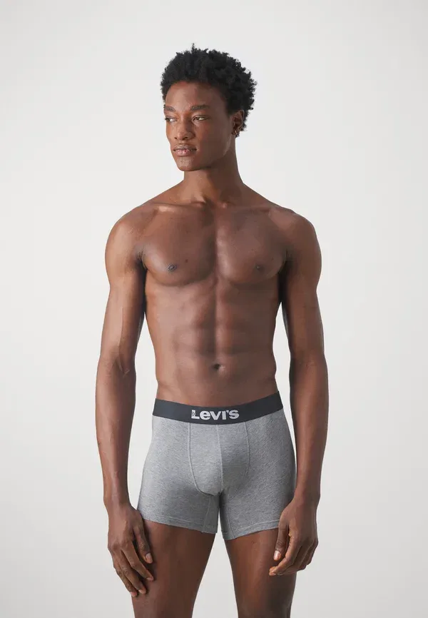 Комплект из двух мужских боксеров с логотипом - боксерские трусы Levi'S, черный/серый — фото 2