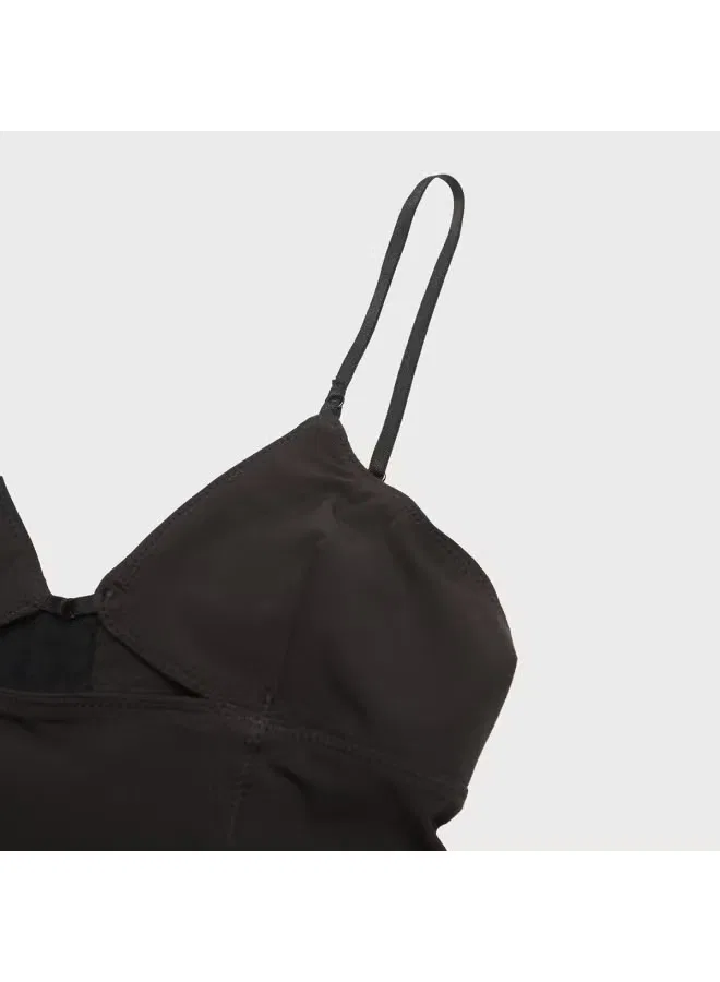 Топ с открытыми плечами и вырезом на спине Zara, черный — фото 4