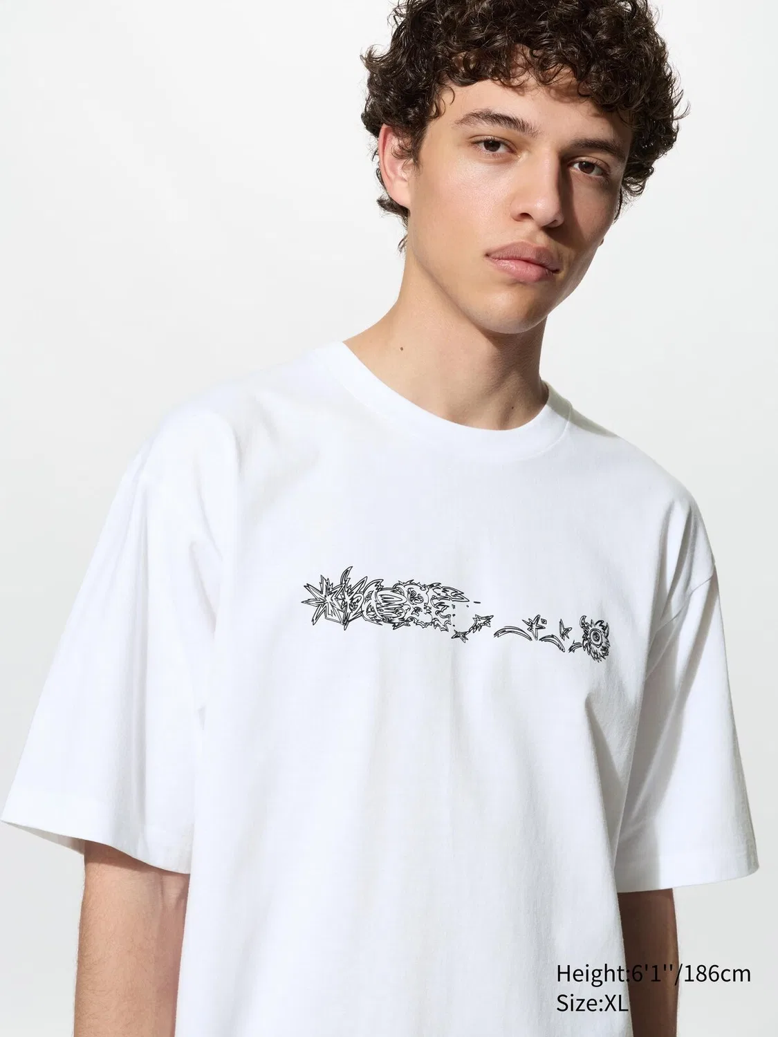 Футболка Uniqlo Yoasobi ut, с графическим принтом, белый — фото 2