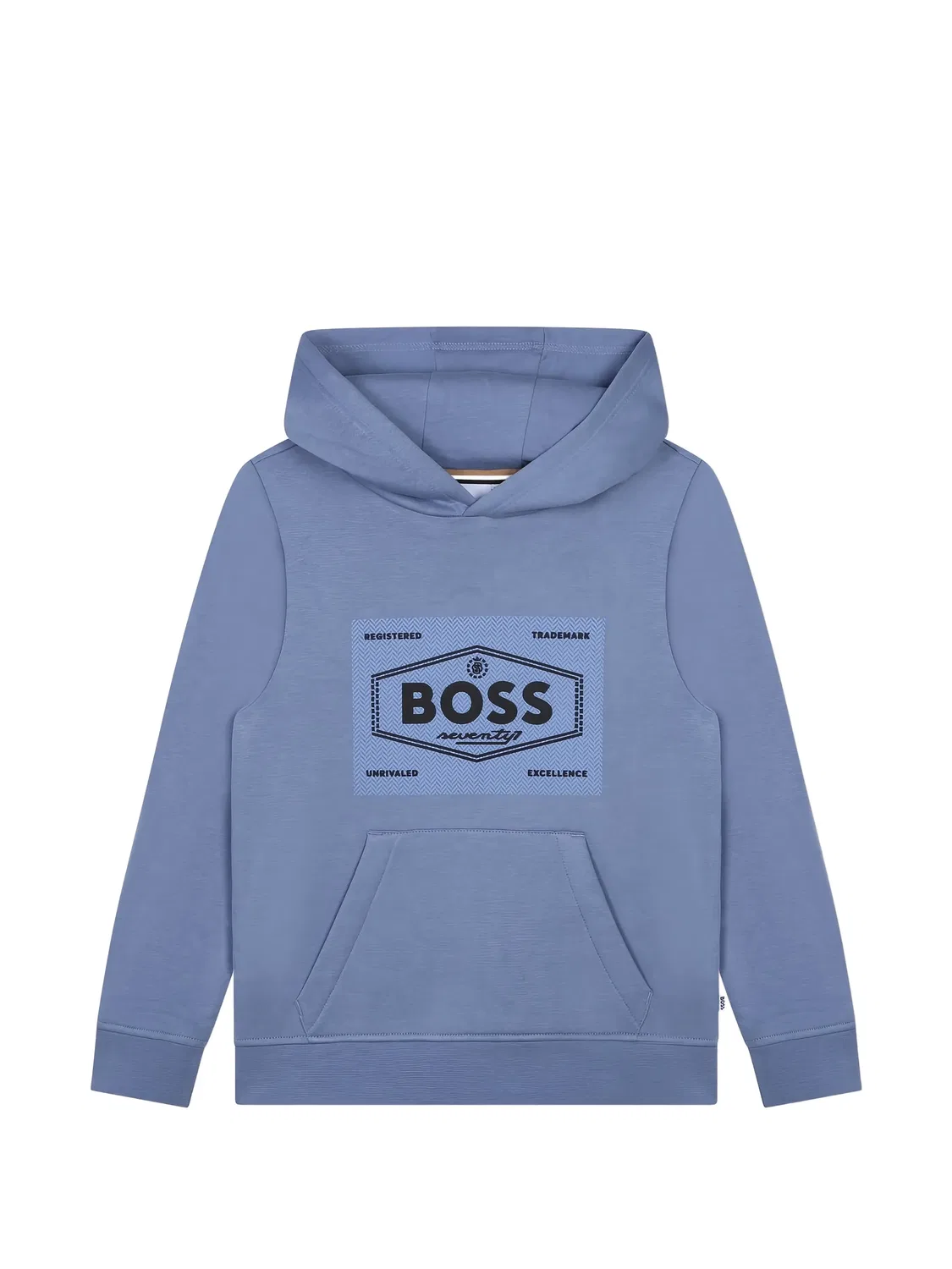 Хлопковое худи с принтом-логотипом BOSS, синий