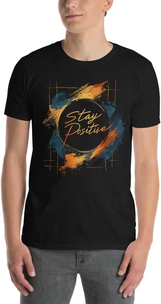 Футболка с принтом Stay Positive, Black