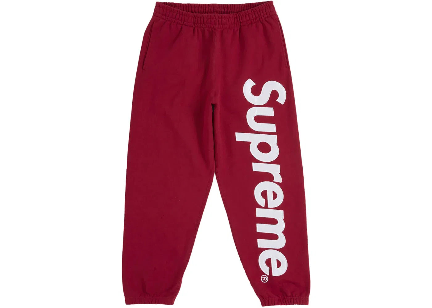 Мужские спортивные штаны из футера с атласной аппликацией Supreme Satin Applique Sweatpant FW25 Supreme, Red