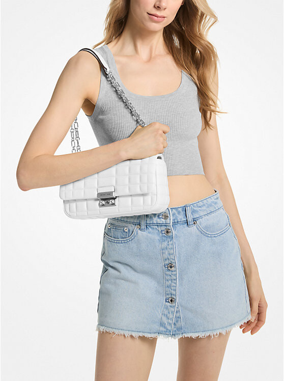 

Сумка Michael Kors Tribeca Large Quilted Leather Shoulder, белый