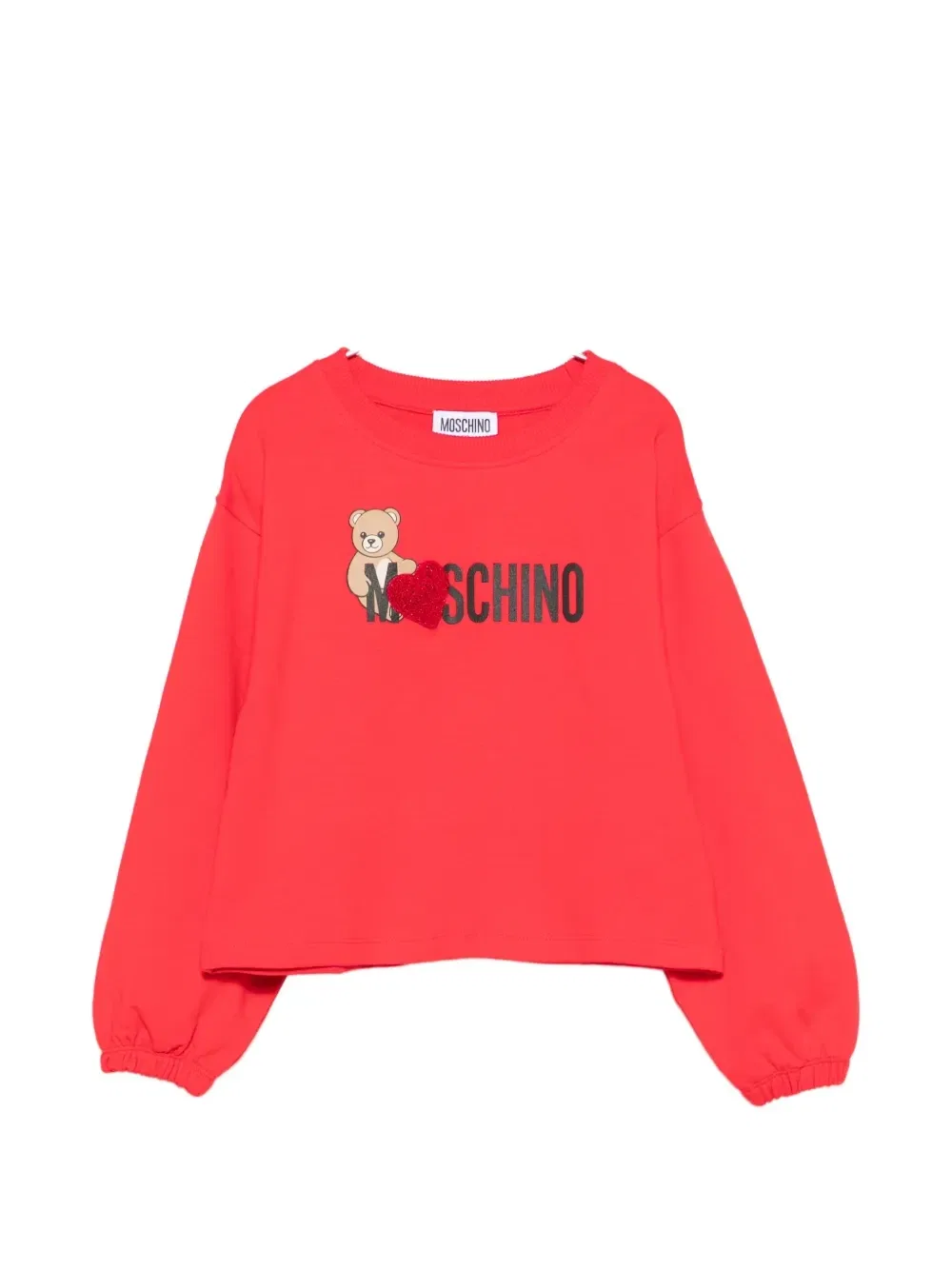Толстовка с логотипом в виде медведя Тедди Moschino Kids, красный