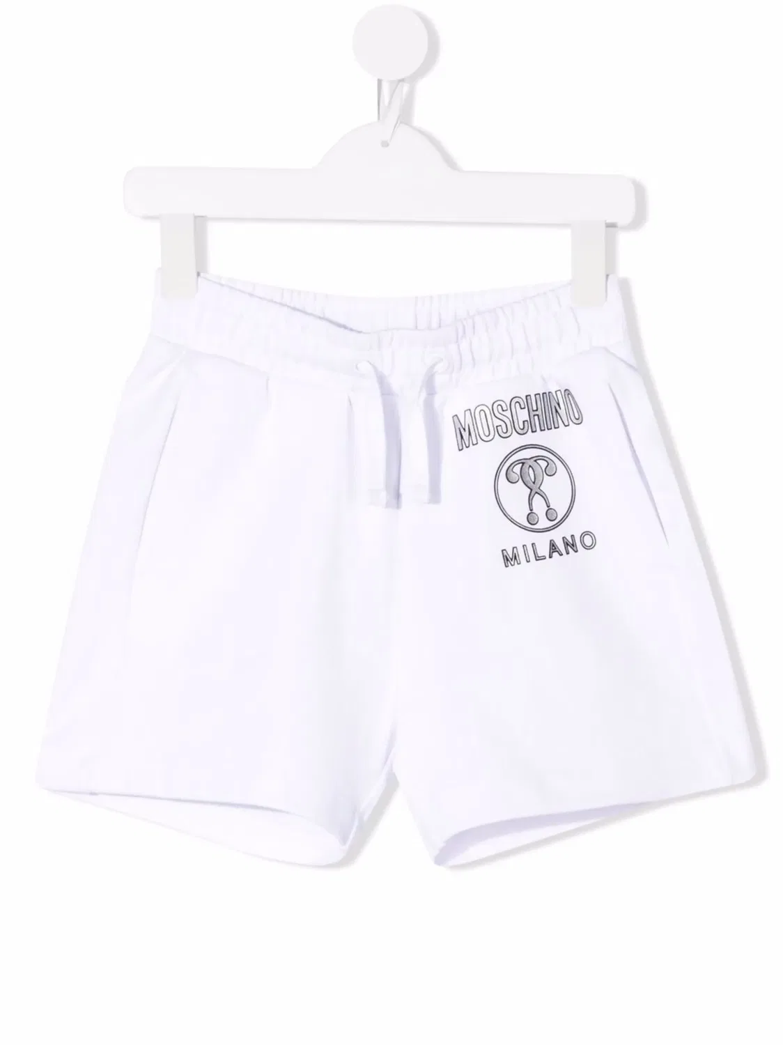 Шорты из хлопкового микса с логотипом Moschino, белый