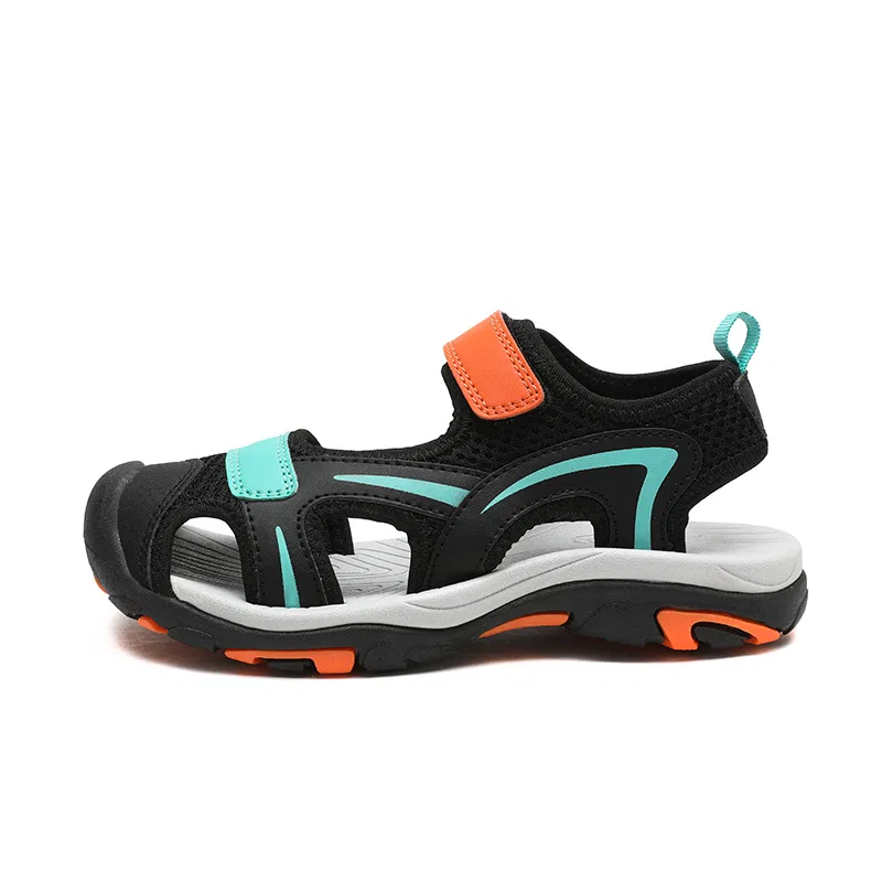 Детские сандалии для мальчиков с закрытым носком SHIBU, Black Blue Orange