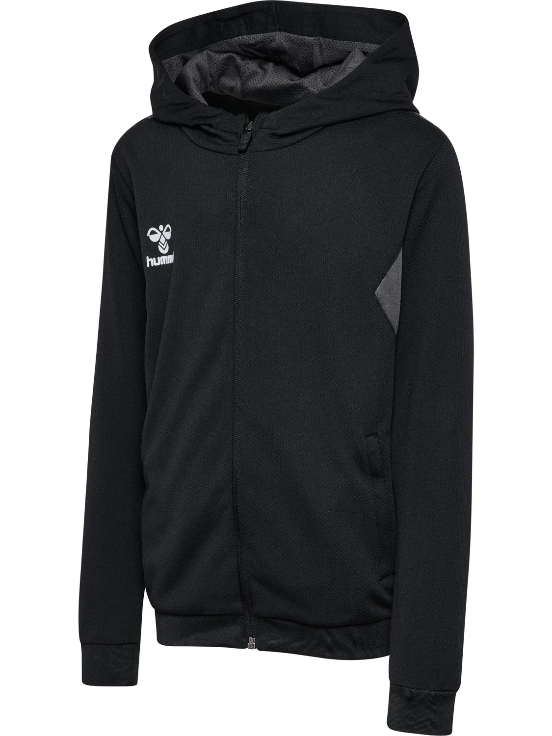 Детская куртка с молнией hmlAUTHENTIC PL ZIP HOODIE KIDS Hummel, Schwarz — фото 2
