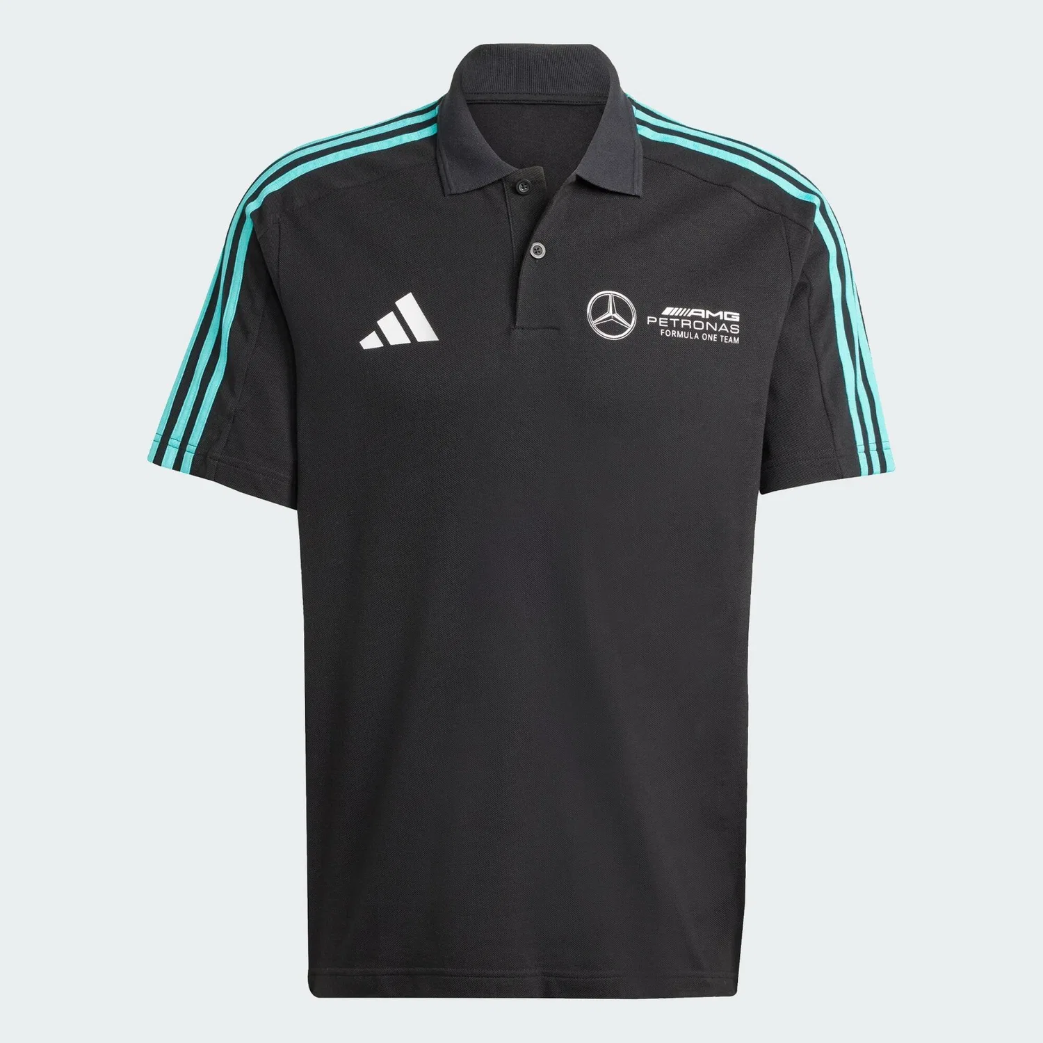 Мужское поло с длинным рукавом Mercedes - AMG Petronas Formula One Team DNA Adidas, Schwarz Weiss — фото 2