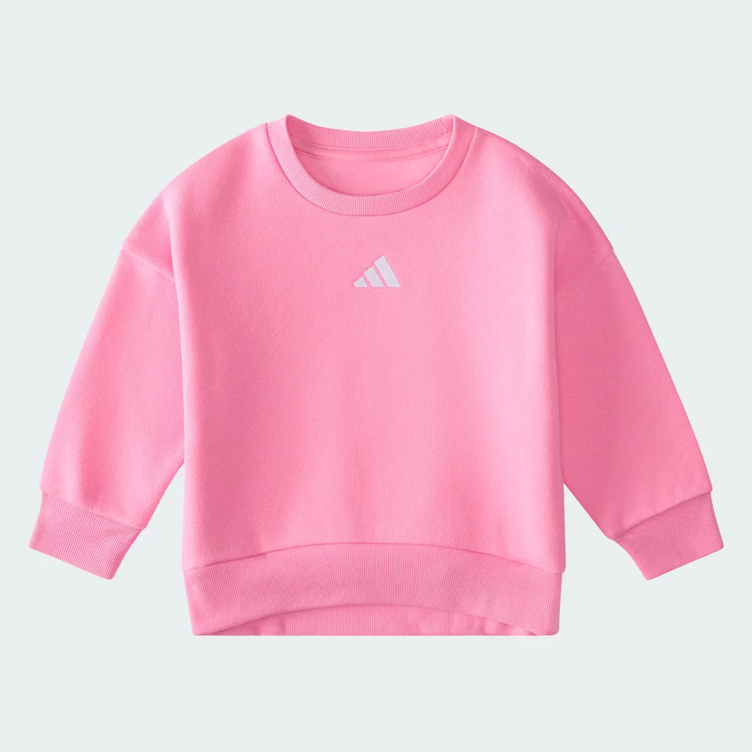 Детский комплект из флисовой ткани с пуловером и джоггерами Minimal Logo Adidas Sportswear, St Tropic Bloom — фото 3