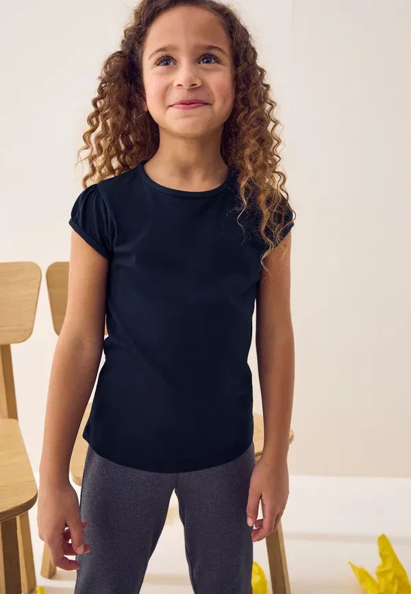 Футболка хлопок Basic T-shirt Next Navy blue, темно-синий — фото 4