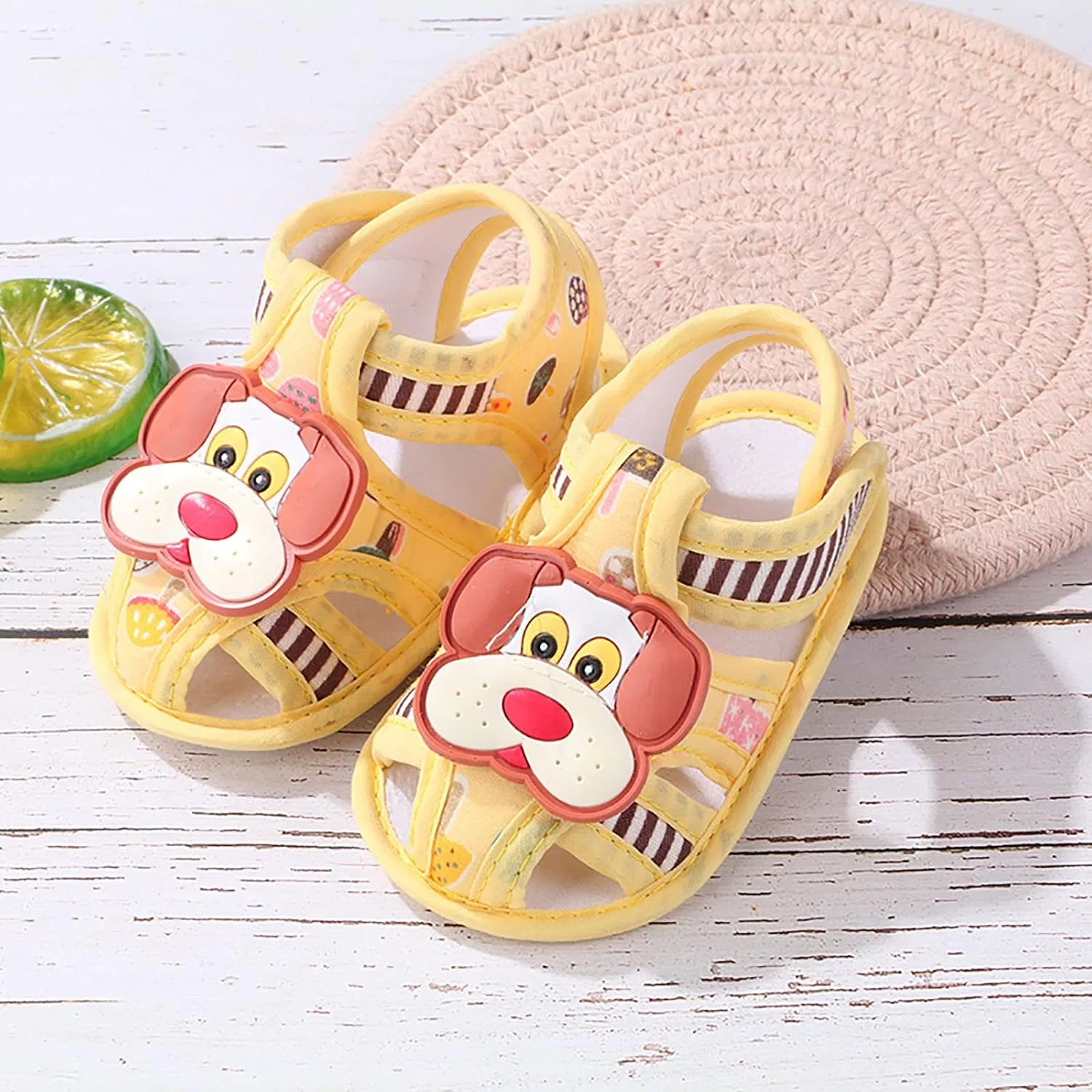 Детские сандалии для девочек с открытым носком H B Booties Summer, Yellow — фото 2