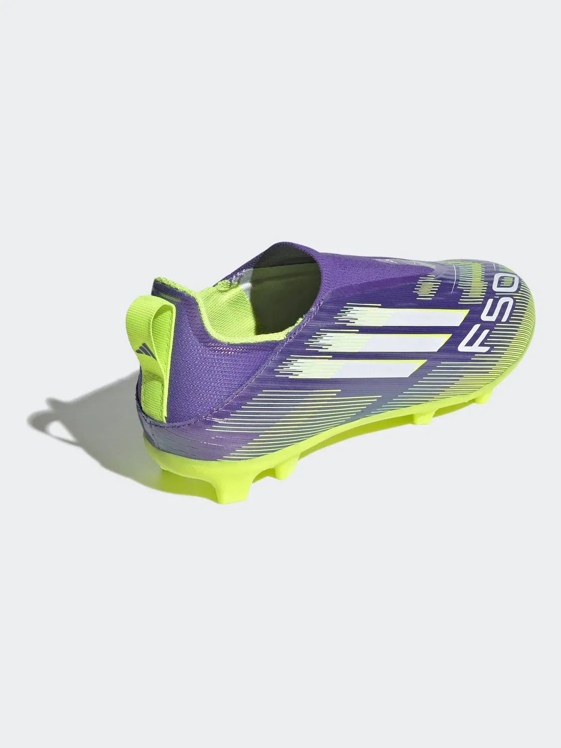 Футбольные бутсы F50 League без шнуровки adidas, фиолетовый/лаймовый — фото 2