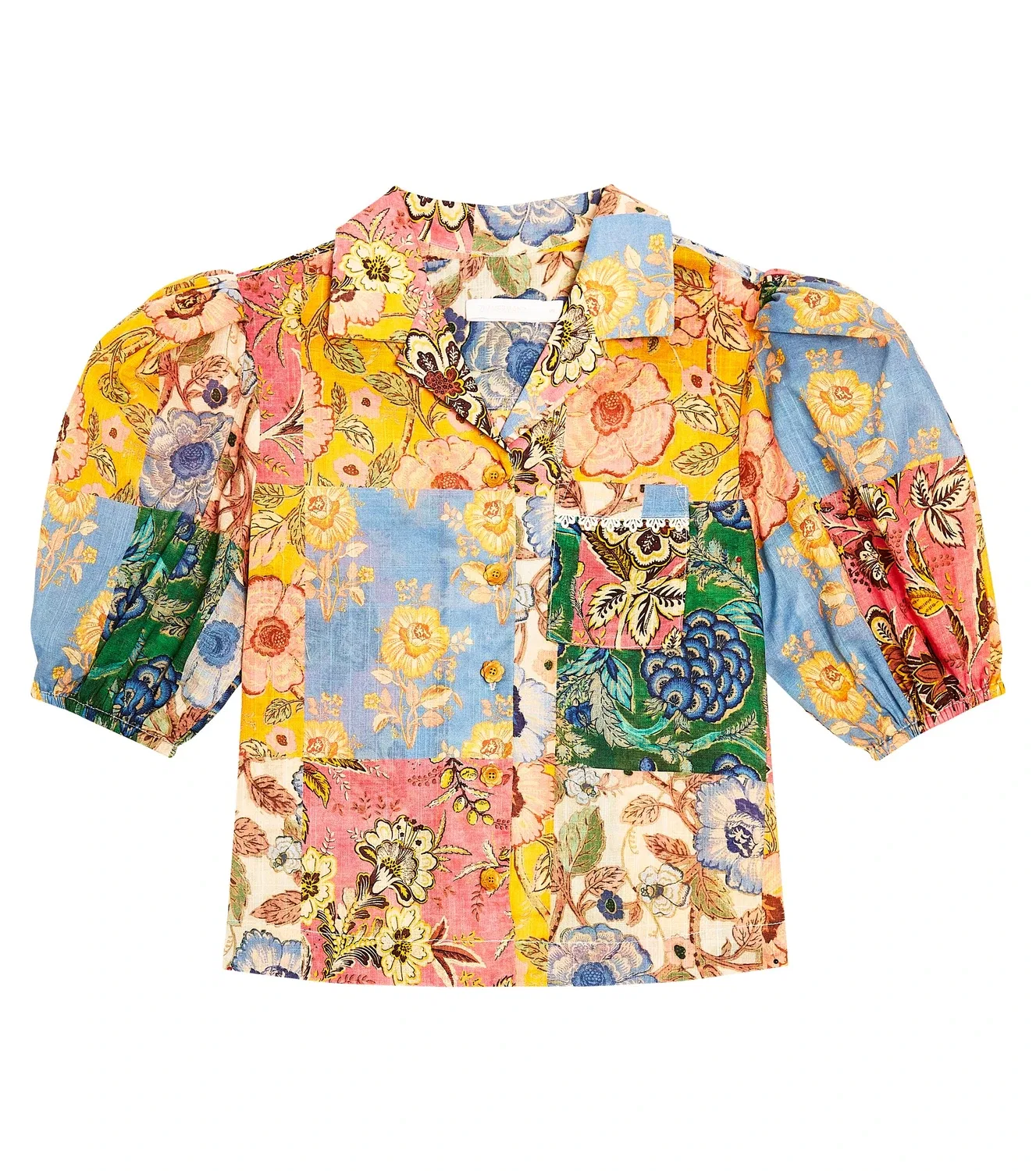 Блузка с объемными рукавами Patch Floral Zimmermann Kids, мультиколор