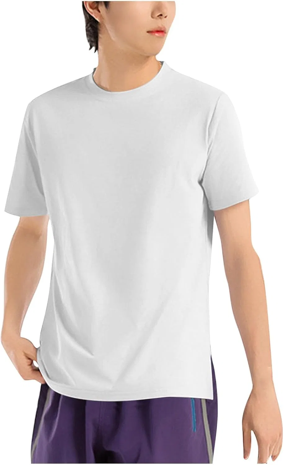 Мужская футболка с круглым вырезом хлопковая Casual Summer Basic Tee, White