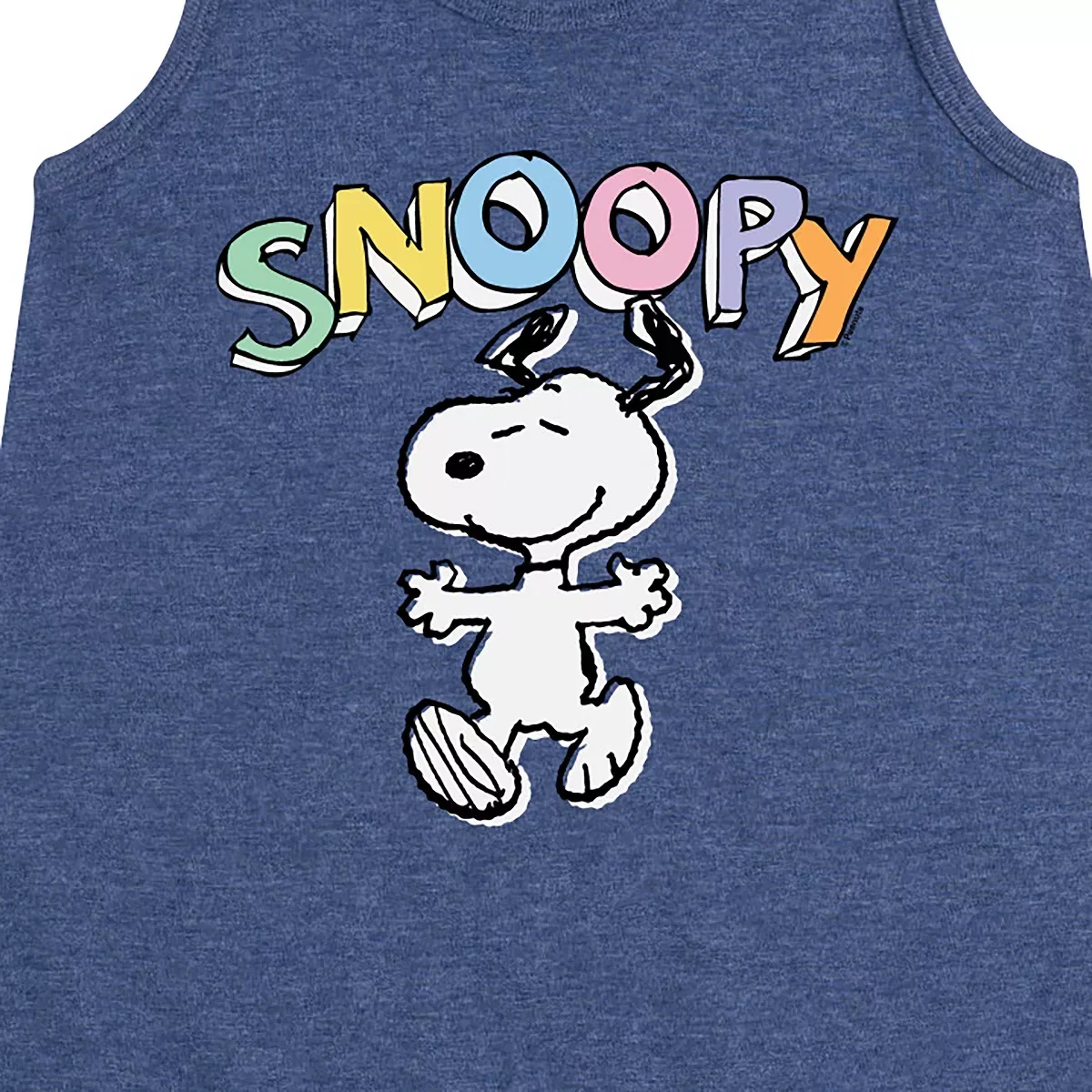 Детское платье-трапеция без рукавов для девочек Snoopy Sketchy Peanuts, Heather Navy — фото 2