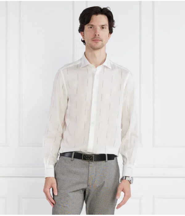 Мужская рубашка с длинным рукавом Emporio Armani, белый — фото 3