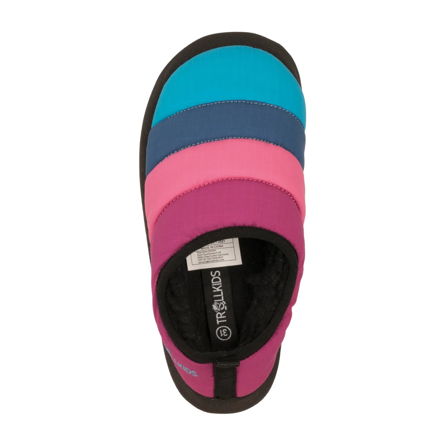 Детские комнатные тапочки с мехом TROLLKIDS, Bright Berry/Light Magenta/Madeira Blue — фото 4