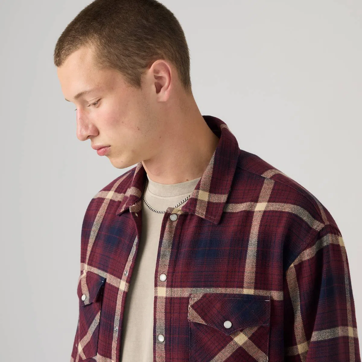Классическая фланелевая рубашка свободного кроя в западном стиле Levi's, Ryder Plaid Tawny Port - Multi-Color — фото 2