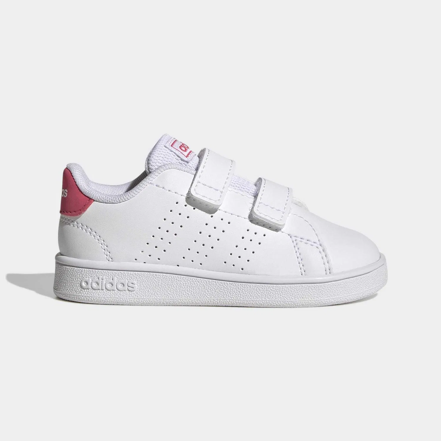 Детские Кроссовки с липучкой Advantage Lifestyle Court Two Hook-and-Loop Adidas, Weiss Rosa Schwarz