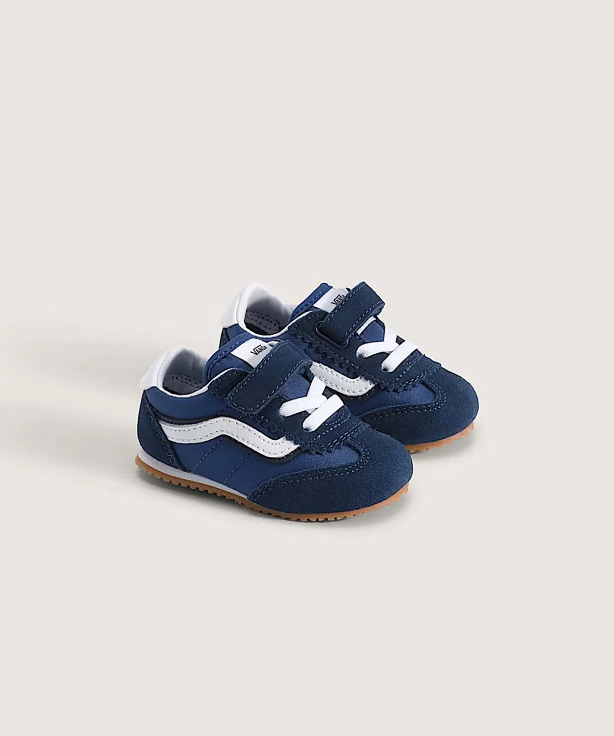 Детские кроссовки на липучках Super Lowpro V True Navy VANS, Navy — фото 2