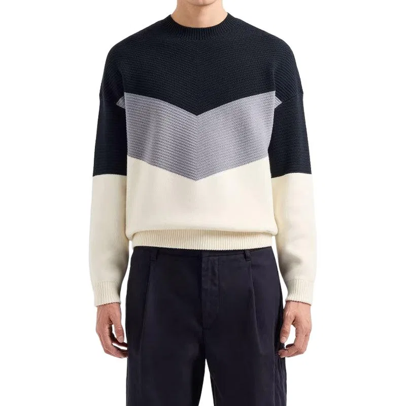 Мужской джемпер с диагональными полосами EMPORIO ARMANI, Multicolor — фото 3