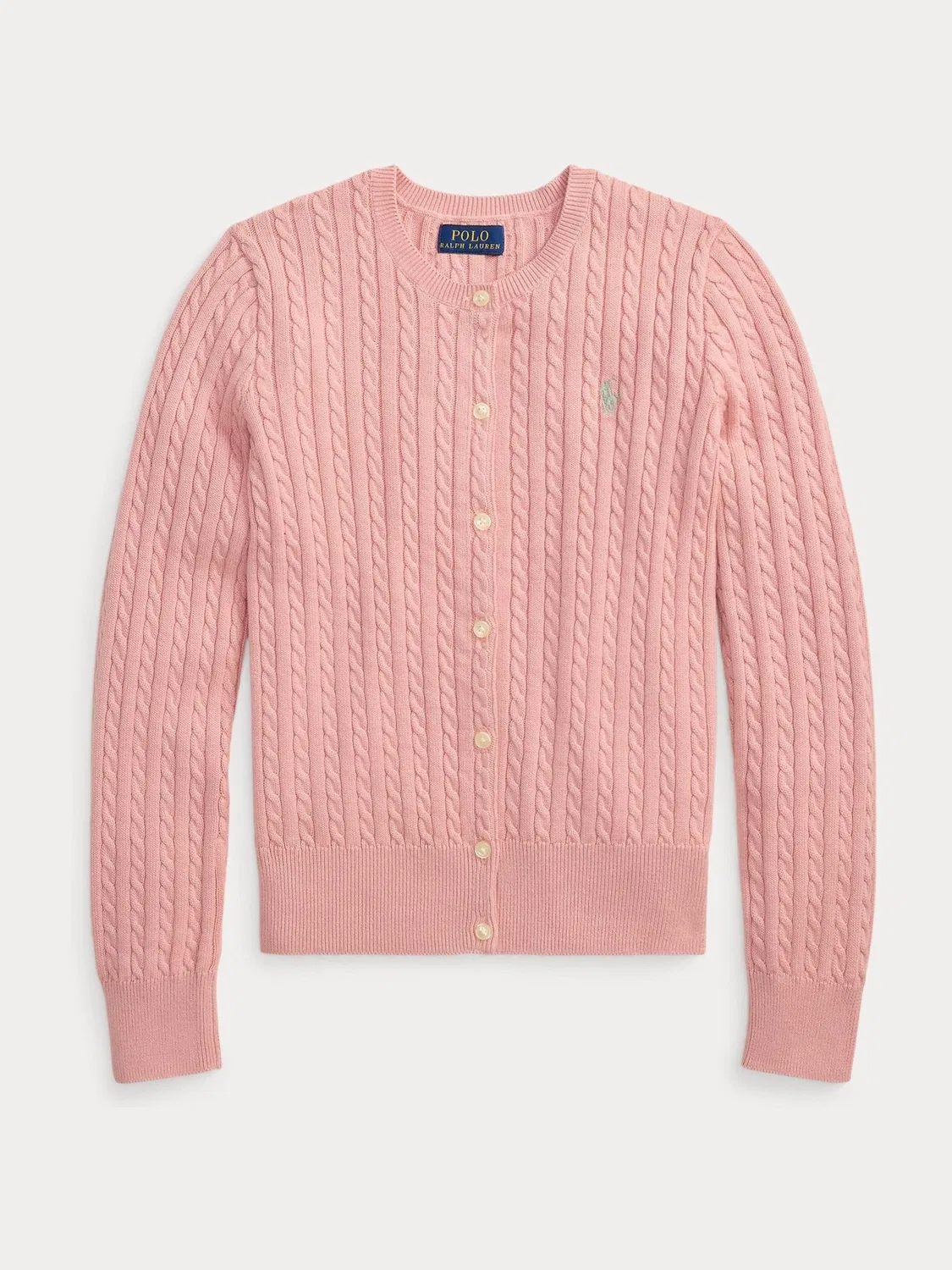 Кардиган вязаный с косами Polo Ralph Lauren, розовый