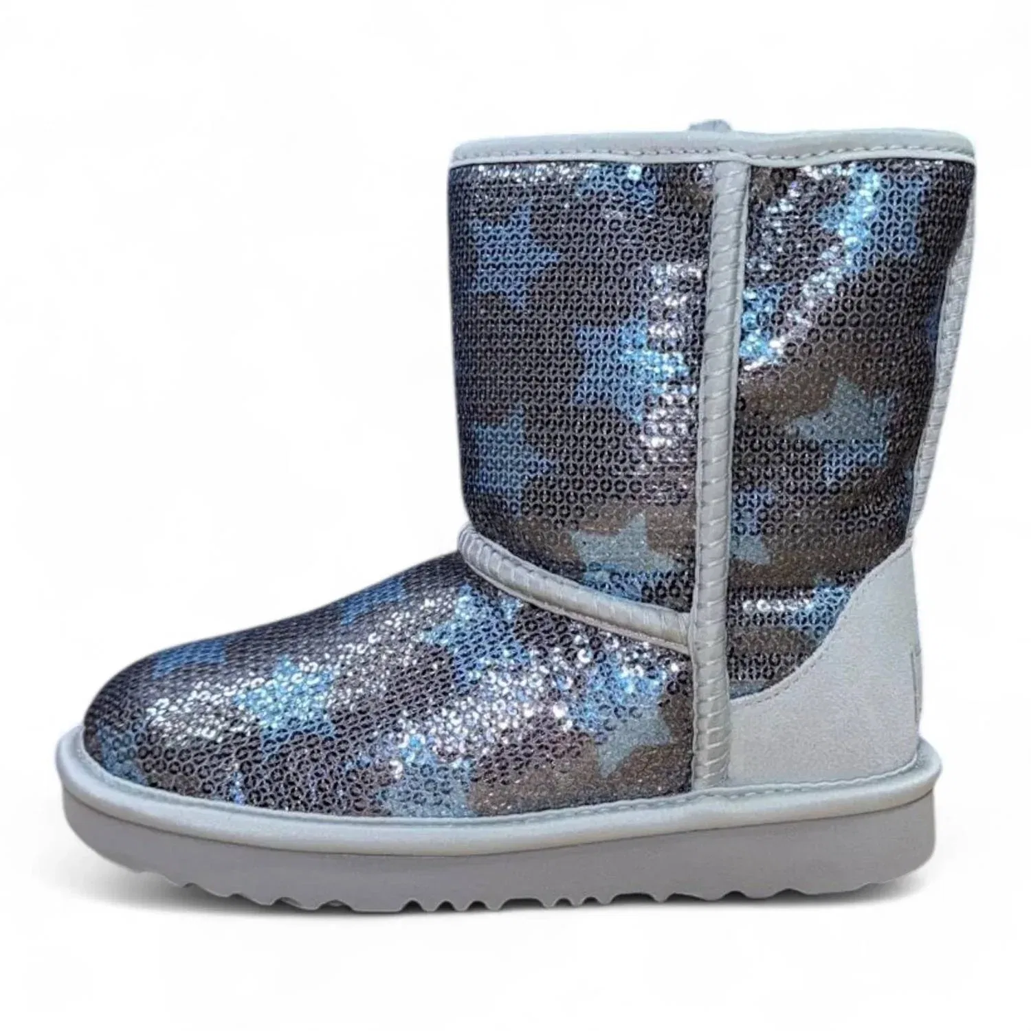 Детские ботинки для девочек с блестящей звездой Classic Short II Sequin Star UGG, Denim Blue